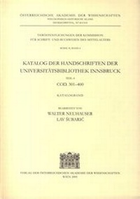 Abbildung von: Katalog der Handschriften der Universitätsbibliothek Innsbruck - Verlag der österreichischen Akademie der Wissenschaften