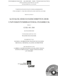 Abbildung von: Katalog der Handschriften der Universitätsbibliothek Innsbruck - Verlag der österreichischen Akademie der Wissenschaften