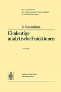 Cover: Eindeutige Analytische Funktionen - Springer