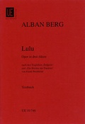 Cover: Lulu, Textbuch - Universal Edition