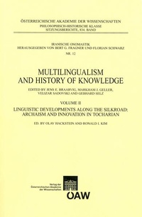 Enlarge image Cover: Multilingualism and History of Knowledge, Volume II - Verlag der österreichischen Akademie der Wissenschaften