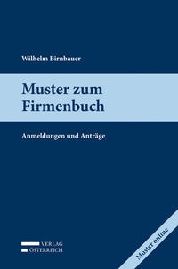 Abbildung von: Muster zum Firmenbuch - Verlag Österreich