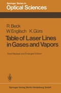 Cover: Table of Laser Lines in Gases and Vapors - Springer