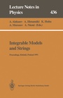 Cover: Integrable Models and Strings - Springer
