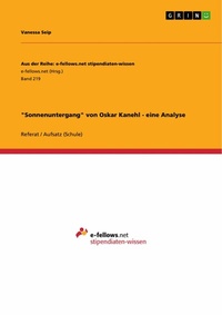 Abbildung von: "Sonnenuntergang" von Oskar Kanehl - eine Analyse - GRIN Verlag