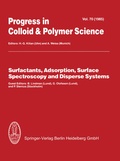 Cover: Surfactants, Adsorption, Surface Spectroscopy and Disperse Systems - Steinkopff