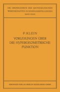 Cover: Vorlesungen &uuml;ber die Hypergeometrische Funktion - Springer