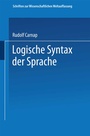 Cover: Logische Syntax der Sprache - Springer