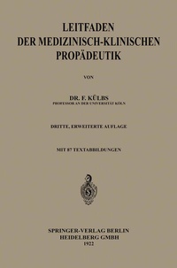 Abbildung von: Leitfaden der Medizinisch-Klinischen Propädeutik - Springer