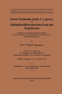 Abbildung von: Icterus Neonatorum (inclus. I. n. gravis.) und Gallenfarbstoffsekretion beim Foetus und Neugeborenen - Springer