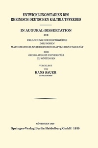 Abbildung von: Entwicklungsstadien des Rheinisch-Deutschen Kaltblutpferdes - Springer