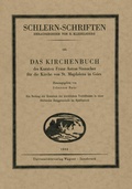 Cover: Das Kirchenbuch des Kuraten Franz Anton Sinnacher f&uuml;r die Kirche St. Magdalena in Gsies - Universit&auml;tsverlag Wagner