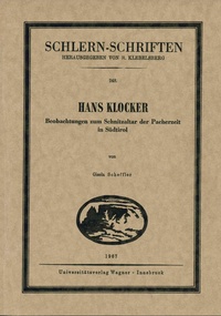 Enlarge image Cover: Hans Klocker - Universitätsverlag Wagner