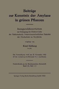 Abbildung von: Beiträge zur Kenntnis der Amylase in grünen Pflanzen - Springer