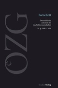 Cover: &Ouml;sterreichische Zeitschrift f&uuml;r Geschichtswissenschaften 1/09 - Studien Verlag