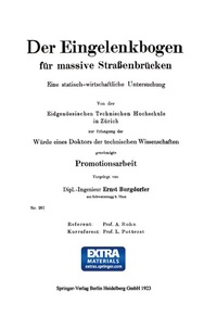Abbildung von: Der Eingelenkbogen für massive Straßenbrücken - Springer