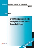 Cover: Ermittlung gesundheitsbezogener Daten durch den Arbeitgeber - &Ouml;GB Verlag