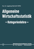 Cover: Allgemeine Wirtschaftsstatistik - Kategorienlehre - - Springer Gabler