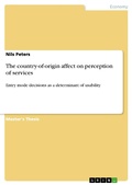 Cover: The country-of-origin affect on perception of services - GRIN Verlag