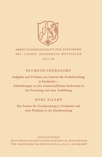 Abbildung von: Aufgaben und Probleme des Instituts für Kohleforschung in Frankreich, Anforderungen an den wissenschaftlichen Nachwuchs in der Forschung und seine Ausbildung. Das Institut für Eisenforschung in Frankreich und seine Probleme in der Eisenforschung - VS Verlag für Sozialwissenschaften