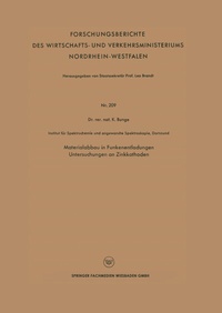 Abbildung von: Materialabbau in Funkenentladungen Untersuchungen an Zinkkathoden - VS Verlag für Sozialwissenschaften