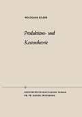 Cover: Produktions- und Kostentheorie - Springer Gabler