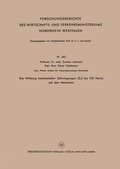 Cover: Die Wirkung mechanischer Schwingungen (0,5 bis 100 Hertz) auf den Menschen - VS Verlag f&uuml;r Sozialwissenschaften