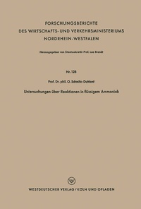 Abbildung von: Untersuchungen über Reaktionen in flüssigem Ammoniak - VS Verlag für Sozialwissenschaften