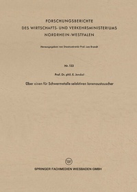 Abbildung von: Über einen für Schwermetalle selektiven Ionenaustauscher - VS Verlag für Sozialwissenschaften