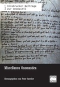 Cover: Miscellanea Onomastica - Praesens Verlag