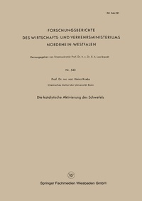 Abbildung von: Die Katalytische Aktivierung des Schwefels - VS Verlag für Sozialwissenschaften