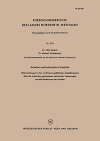 Abbildung von: Arbeiter und technischer Fortschritt - VS Verlag für Sozialwissenschaften