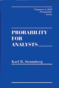 Enlarge image Cover: Probability for Analysts - CRC Press