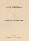 Cover: Einige Untersuchungen &uuml;ber das Schneiden von Blechen - VS Verlag f&uuml;r Sozialwissenschaften