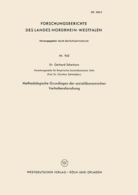 Abbildung von: Methodologische Grundlagen der sozialökonomischen Verhaltensforschung - VS Verlag für Sozialwissenschaften