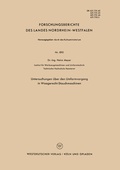 Cover: Untersuchungen &uuml;ber den Umformvorgang in Waagerecht-Stauchmaschinen - VS Verlag f&uuml;r Sozialwissenschaften