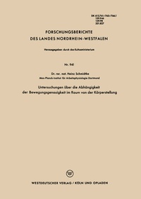 Abbildung von: Untersuchungen über die Abhängigkeit der Bewegungsgenauigkeit im Raum von der Körperstellung - VS Verlag für Sozialwissenschaften