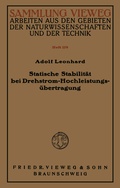 Cover: Statische Stabilit&auml;t bei Drehstrom-Hochleistungs&uuml;bertragung - Vieweg+Teubner Verlag