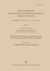 Abbildung von: Physikochemische Grundlagen der Bildsamkeit von Kalken unter Einbeziehung des Begriffs der aktiven Oberfläche - VS Verlag für Sozialwissenschaften