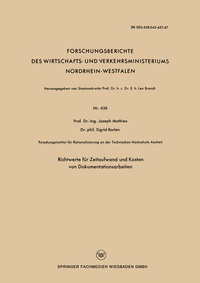 Abbildung von: Richtwerte für Zeitaufwand und Kosten von Dokumentationsarbeiten - VS Verlag für Sozialwissenschaften