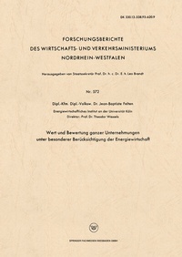Abbildung von: Wert und Bewertung ganzer Unternehmungen unter besonderer Berücksichtigung der Energiewirtschaft - VS Verlag für Sozialwissenschaften