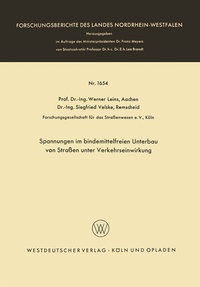 Abbildung von: Spannungen im bindemittelfreien Unterbau von Straßen unter Verkehrseinwirkung - VS Verlag für Sozialwissenschaften