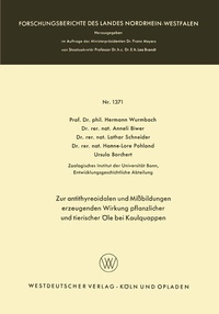 Abbildung von: Zur antithyreoidalen und Mißbildungen erzeugenden Wirkung pflanzlicher und tierischer Öle bei Kaulquappen - VS Verlag für Sozialwissenschaften