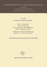 Abbildung von: Wortschatzuntersuchung: Das normale Kind - VS Verlag für Sozialwissenschaften