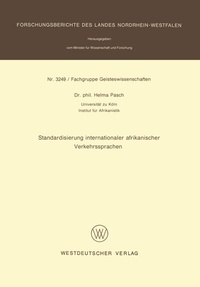 Abbildung von: Standardisierung internationaler afrikanischer Verkehrssprachen - VS Verlag für Sozialwissenschaften