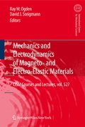 Cover: Mechanics and Electrodynamics of Magneto- and Electro-elastic Materials - Springer