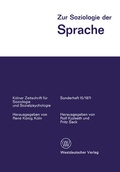 Cover: Zur Soziologie der Sprache - VS Verlag f&uuml;r Sozialwissenschaften