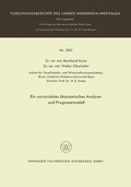 Cover: Ein univariables &ouml;konomisches Analyse- und Prognosemodell - VS Verlag f&uuml;r Sozialwissenschaften