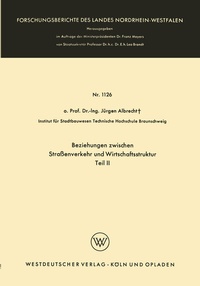 Abbildung von: Beziehungen zwischen Straßenverkehr und Wirtschaftsstruktur - VS Verlag für Sozialwissenschaften