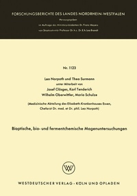Abbildung von: Bioptische, bio- und fermentchemische Magenuntersuchungen - VS Verlag für Sozialwissenschaften
